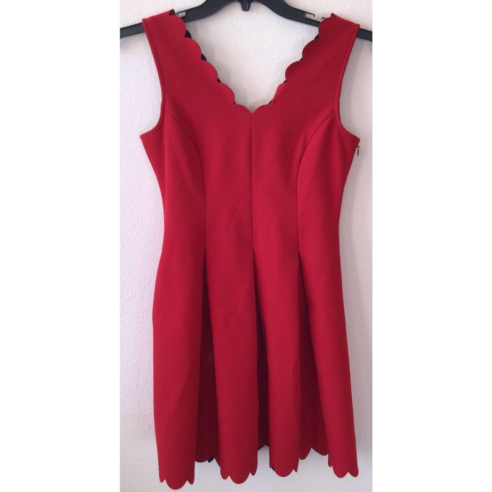 Banana Republic red scallop sleeveless dress size 2 petite